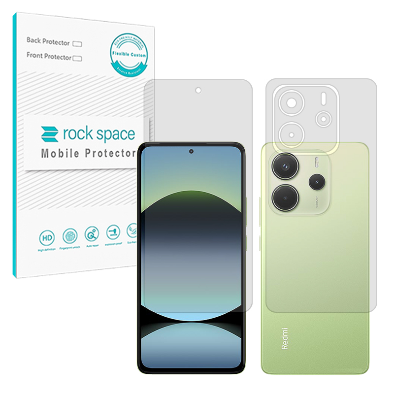 گلس محافظ صفحه نمایش و پشت گوشی شیائومی Redmi Note 14 4G مدل نانو هیدروژل مات (گیمینگ) برند راک اسپیس کد SS