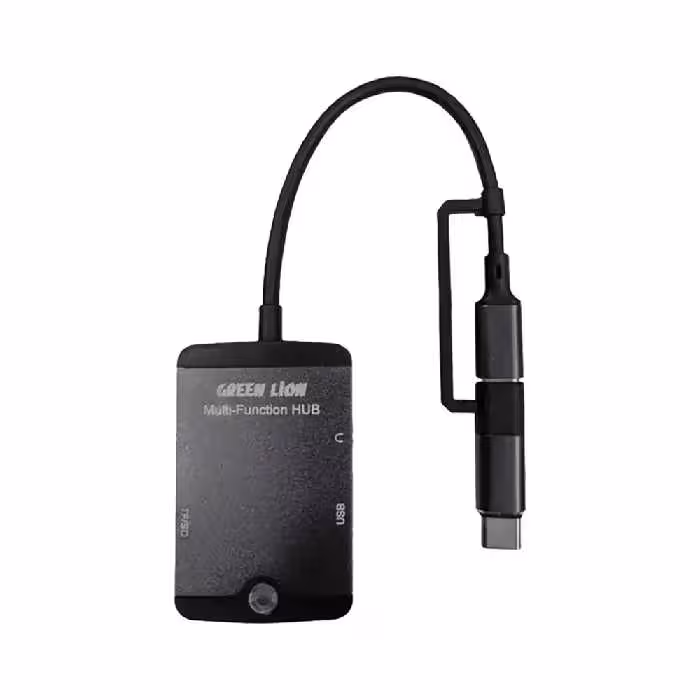 هاب تایپ سی/لایتنینگ 5 پورت گرین لاین Green Lion 5 in 1 Mini Multifunction Hub
