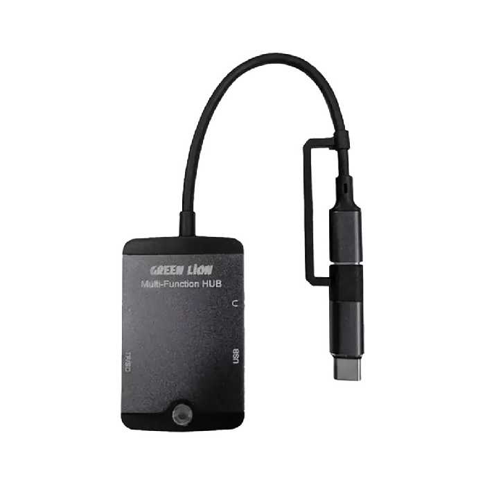 هاب تایپ سی/لایتنینگ 5 پورت گرین لاین Green Lion 5 in 1 Mini Multifunction Hub