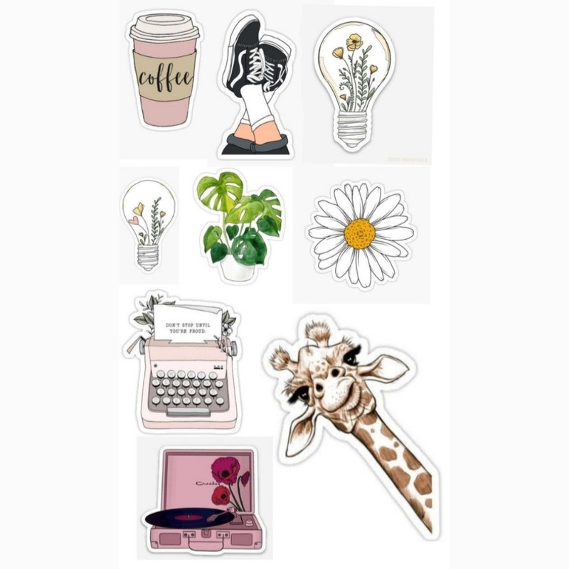 استیکر لپ تاپ طرح زرافه مجموعه 10 عددی