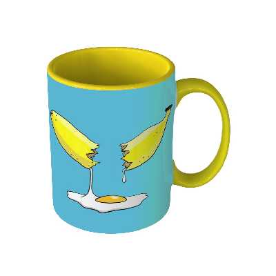 ماگ طرح گرافیکی موز و تخم مرغ 