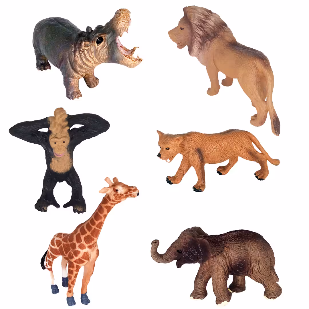 فیگور طرح حیوانات جنگل مدل ANIMAL WORLD مجموعه 6 عددی