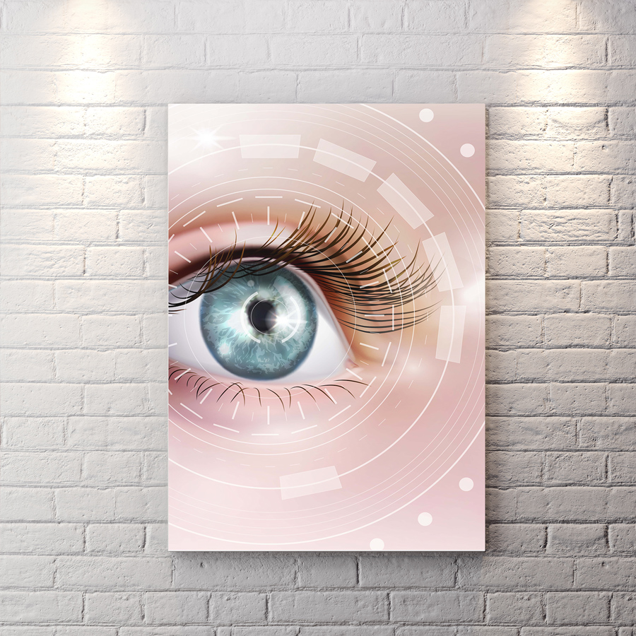 تابلو شاسی طرح چشم برای مطب بینایی سنجی BAs-8604