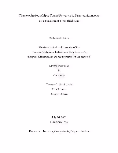خرید و دانلود نسخه کامل کتاب Characterization of Spin Coated Polymers in Nano-environments as a Function of Film Thickness - PDF
