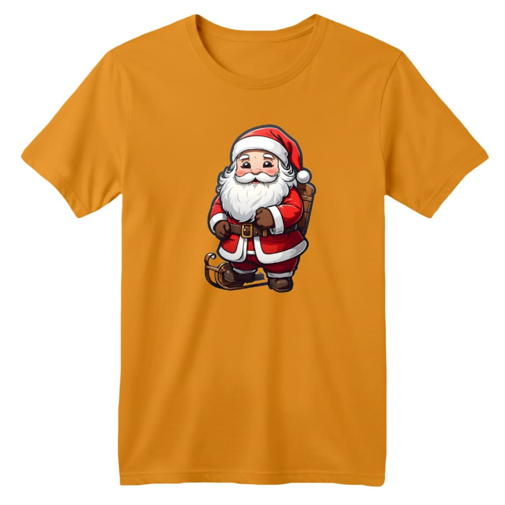 تی شرت آستین کوتاه بچگانه مدل بابانوئل کریسمس کد 1 رنگ پرتقالی