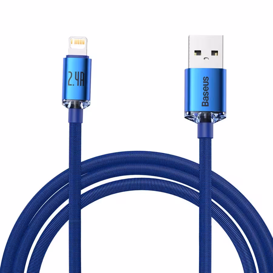 کابل 2 متری USB به iP بیسوس Crystal Shine CAJY000103