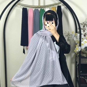 شال اشکی جنس حریر منگوله دار قواره 190