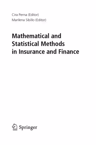 خرید و دانلود نسخه کامل کتاب Mathematical and Statistical Methods in Insurance and Finance