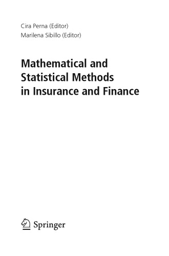 خرید و دانلود نسخه کامل کتاب Mathematical and Statistical Methods in Insurance and Finance