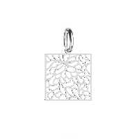 آویز گردنبند نقره هایکا طرح قاب گل مدل n.ha 754