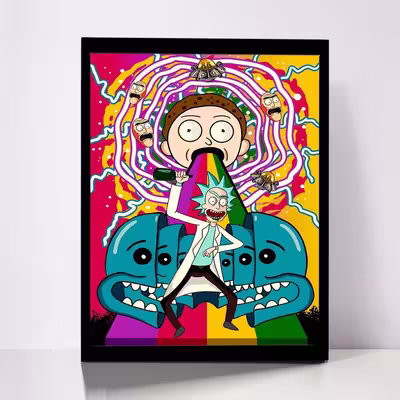 تابلو مدل Rick &amp; Morty کد F-1053