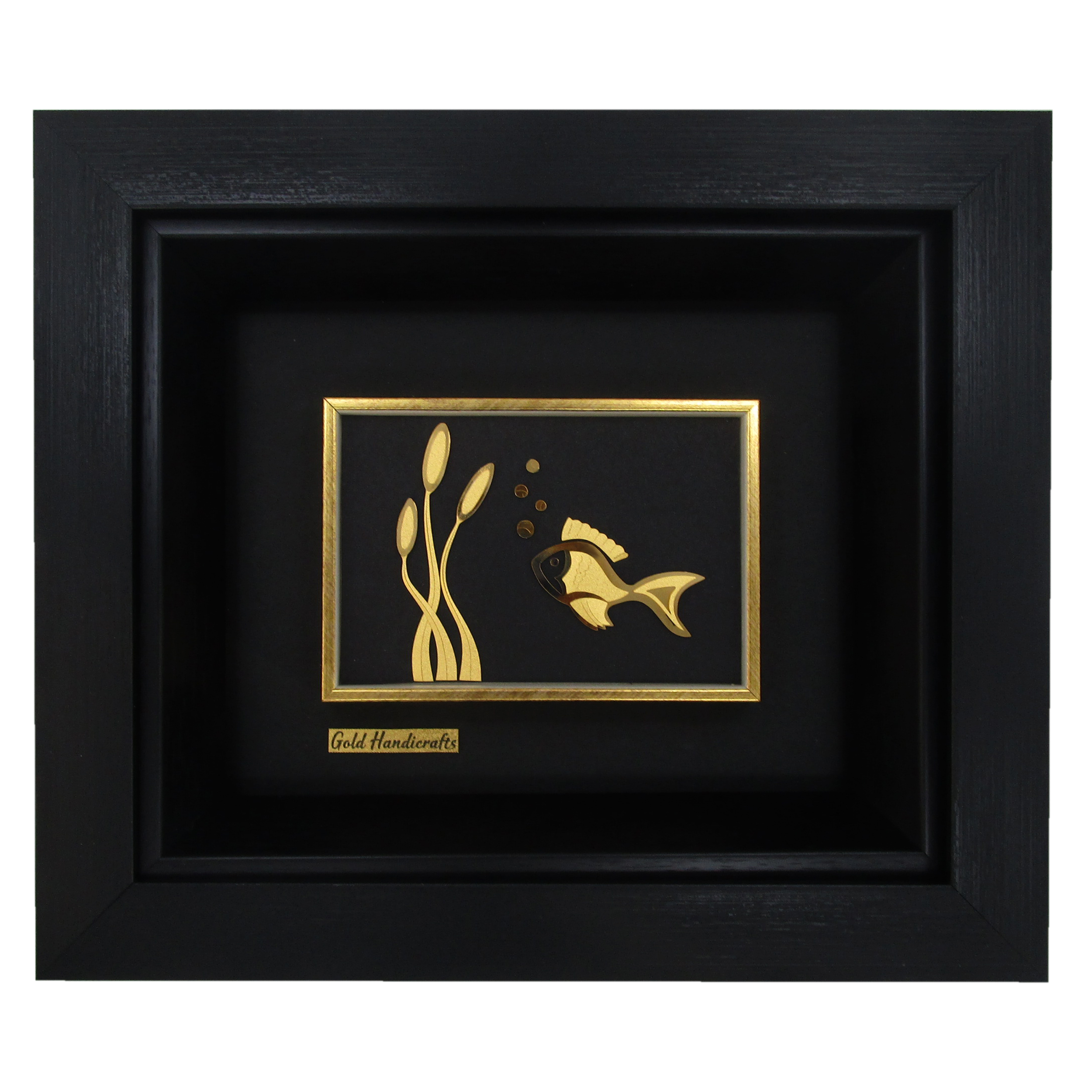 تابلو طلا کوب زرکات طرح ماهی مدل F169