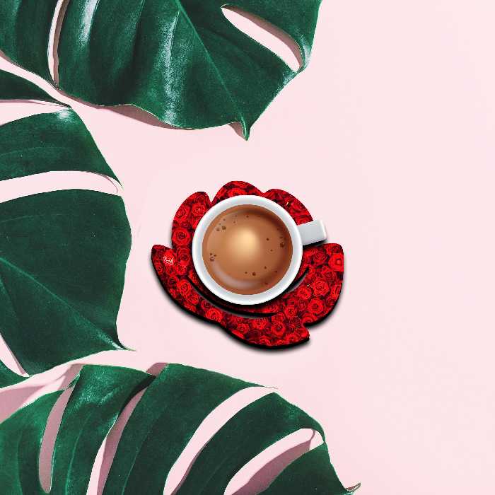 زیر لیوانی لوکسینو مدل گل های رز رنگارنگ مجموعه 6 عددی