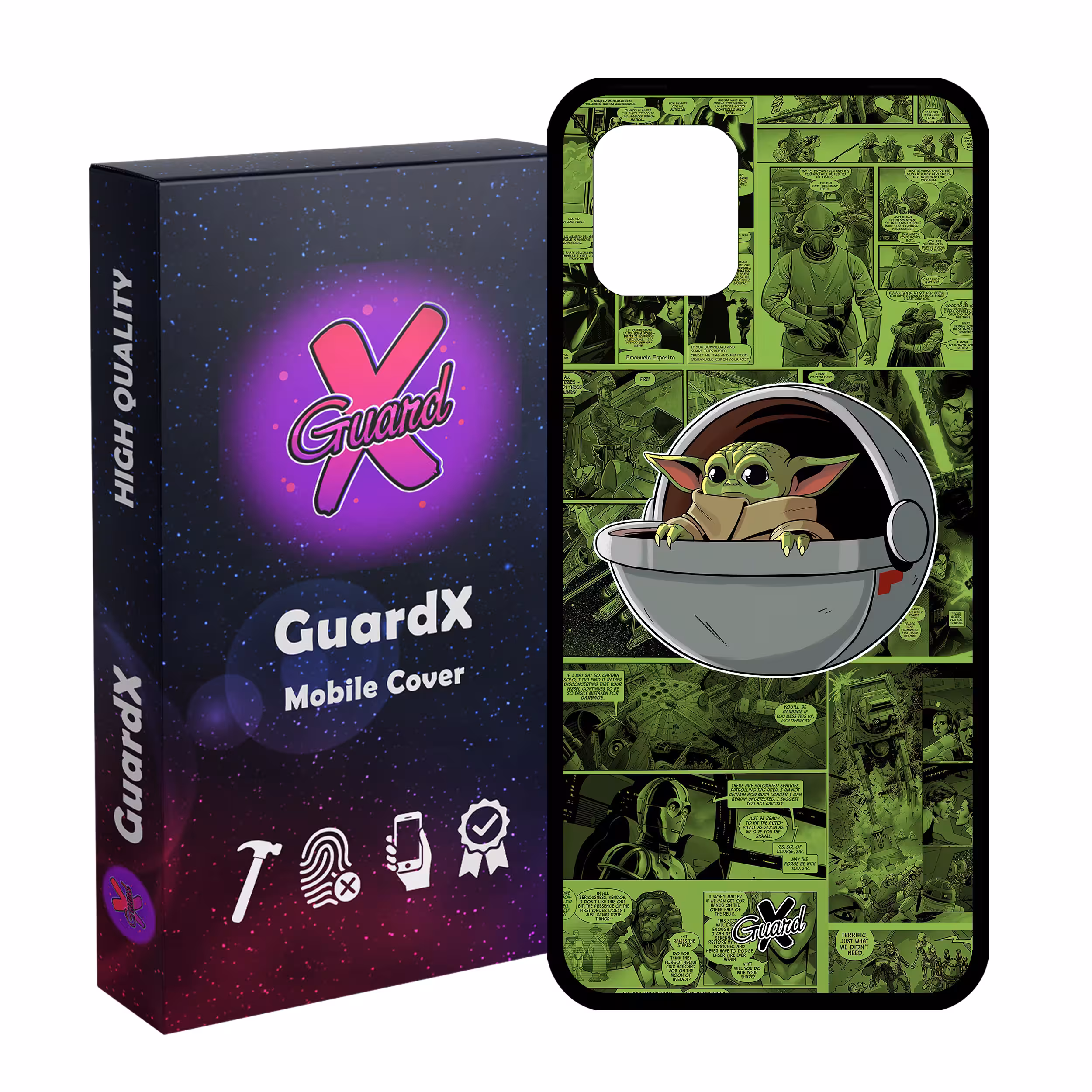 کاور گارد ایکس طرح Baby Yoda مدل Glass10477 مناسب برای گوشی موبایل سامسونگ Galaxy Note 10 Lite / A81