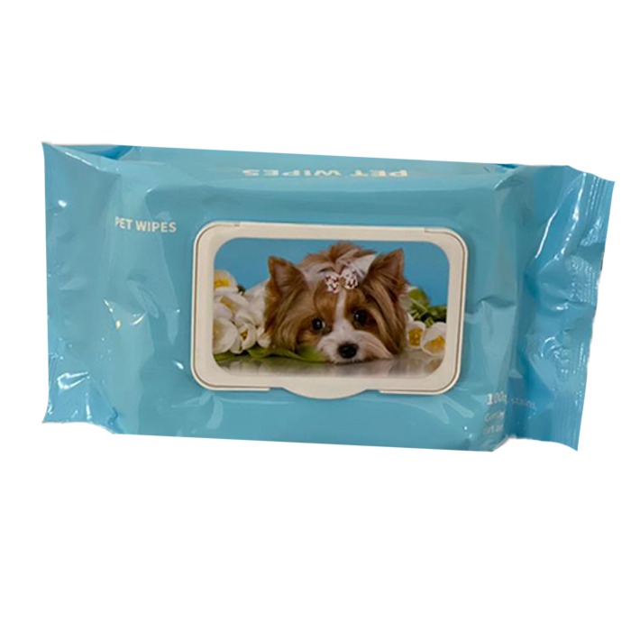 دستمال مرطوب حیوانات مدل pet wipes کد 01 بسته 100 عددی