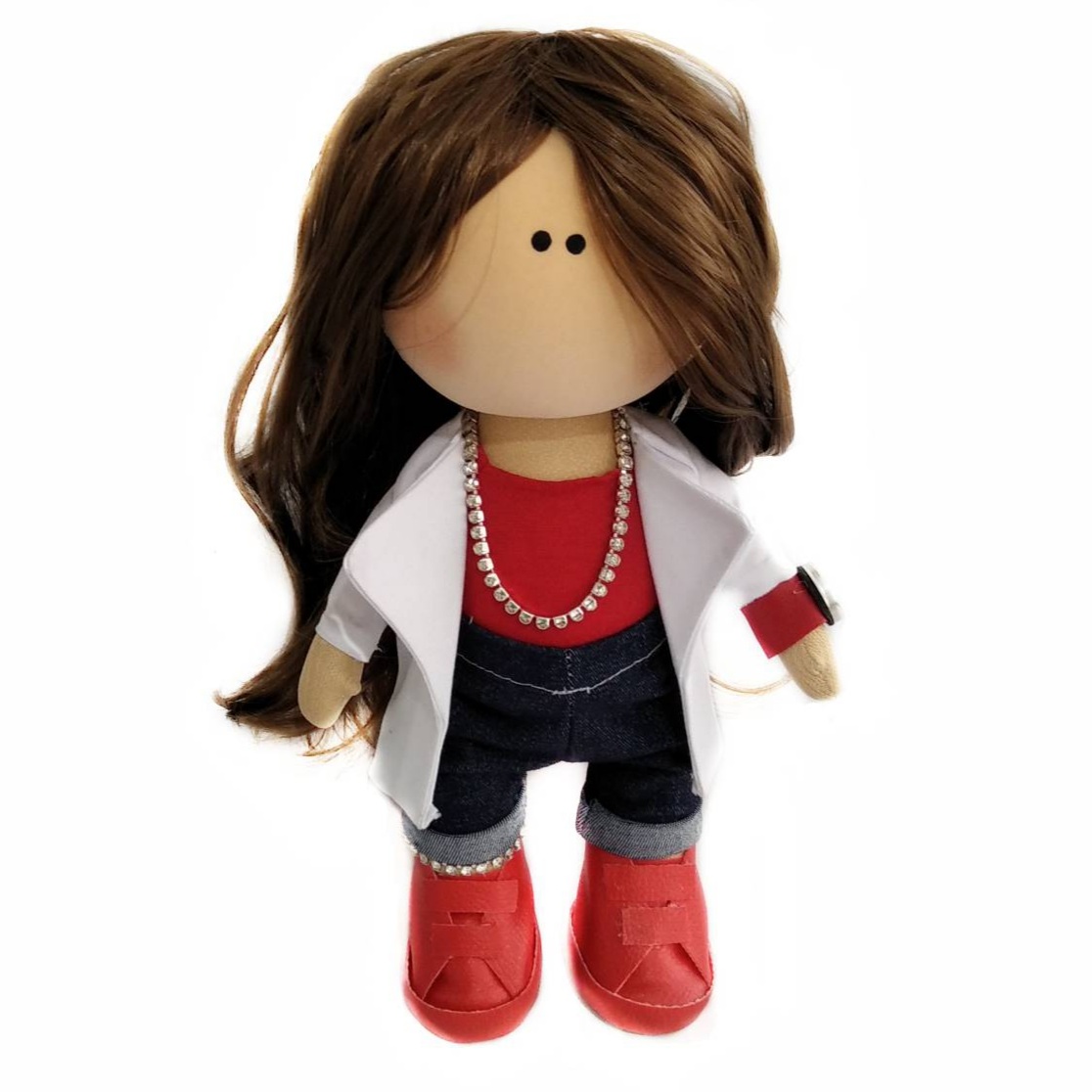 عروسک طرح روسی مدل مانتو پوش کد 2 ارتفاع 30 سانتی متر