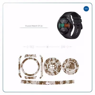 برچسب ماهوت طرح Army Desert Pixel مناسب برای ساعت هوشمند هوآوی Watch GT 2e