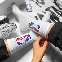 جوراب ساقدار طرح NBA اسپرت زمینه سفید فری سایز