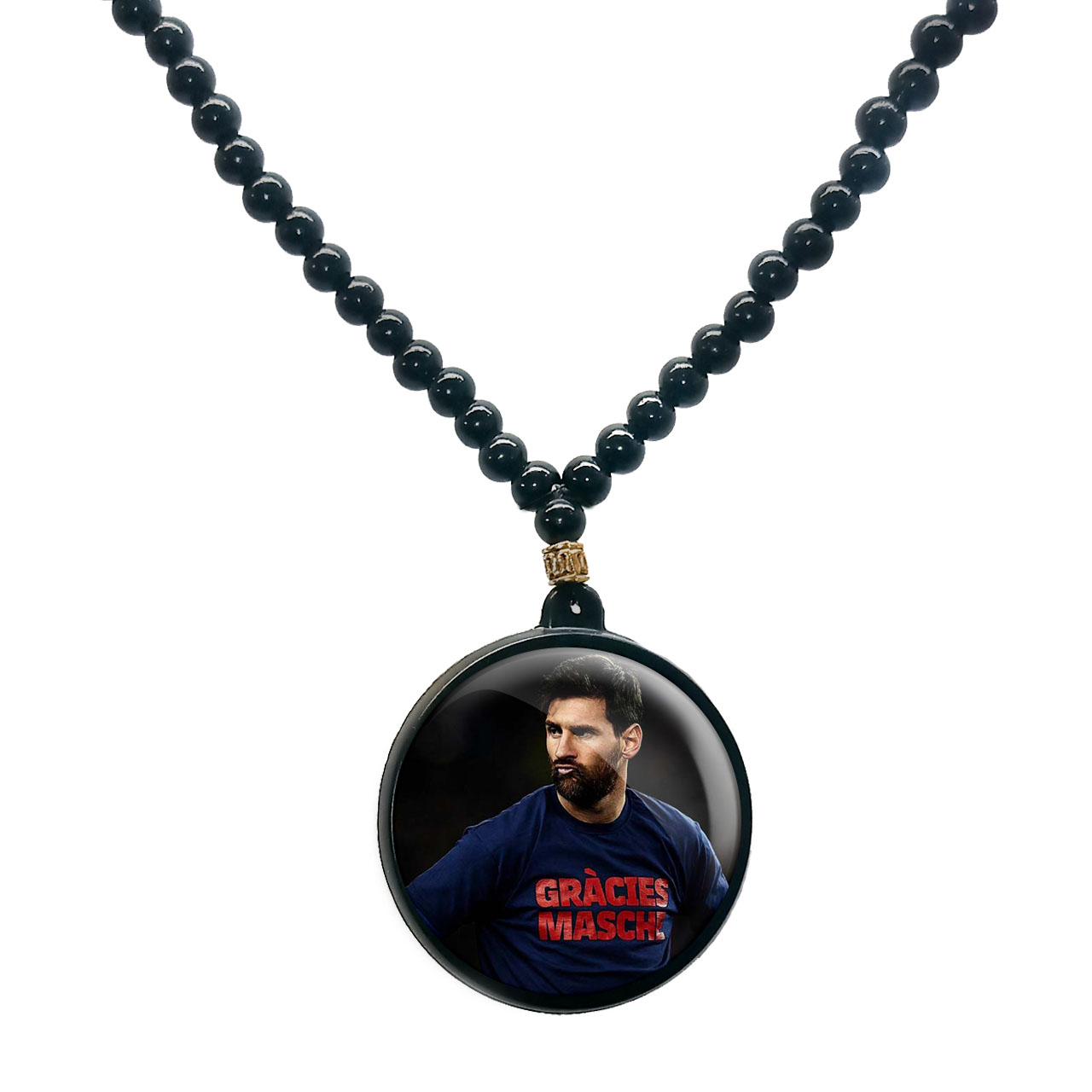 گردنبند پرمانه طرح مسی کد pmd.8815 مدل دو طرفه