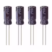 خازن الکترولیت 100 میکروفاراد 16ولت آکسبوم مدل TEC 10116 بسته 4 عددی