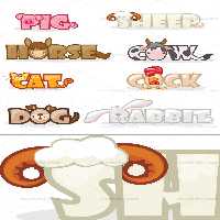 وکتور اسم و تصویر حیوانات فانتزی | گرافیک با طعم تربچه