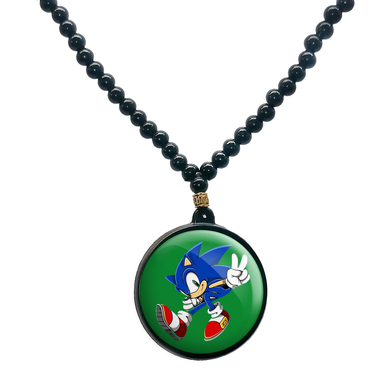 گردنبند پرمانه طرح سونیک کد pmd.2064 مدل دو طرفه