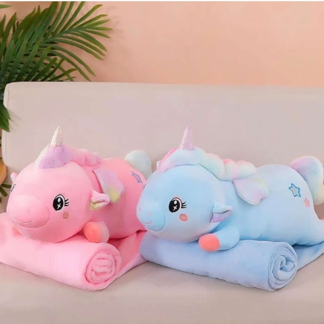 یونیکورن بالشتی به همراه پتو
درجه یک قابل شستشو اورجینال