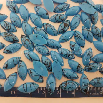 نگین چشمی 7-15 فیروزه ای