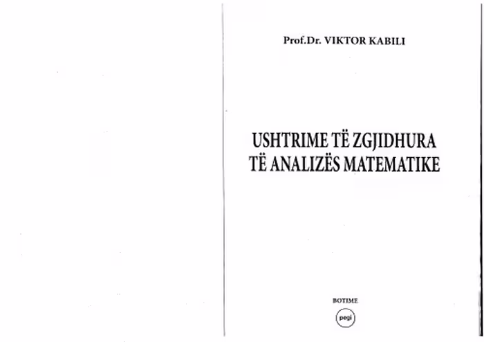 خرید و دانلود نسخه کامل کتاب Ushtrime te zgjidhura te Analizes Matematike