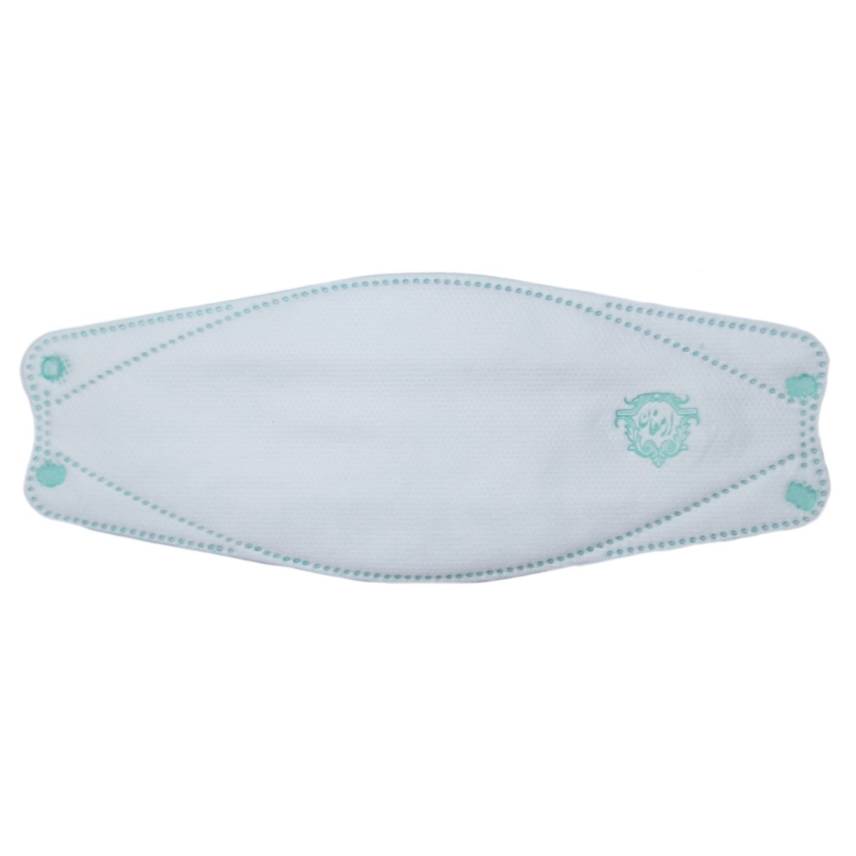 ماسک سه بعدی 5 لایه ارمغان رنگ سفید-سبز جعبه 20 عددی + 1 عدد ماسک هدیه