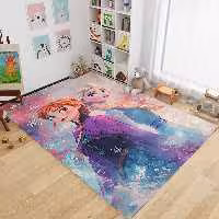 فرشینه طرخ نقاشی السا و آنا با زمینه ابروبادی رنگی HQ-3315