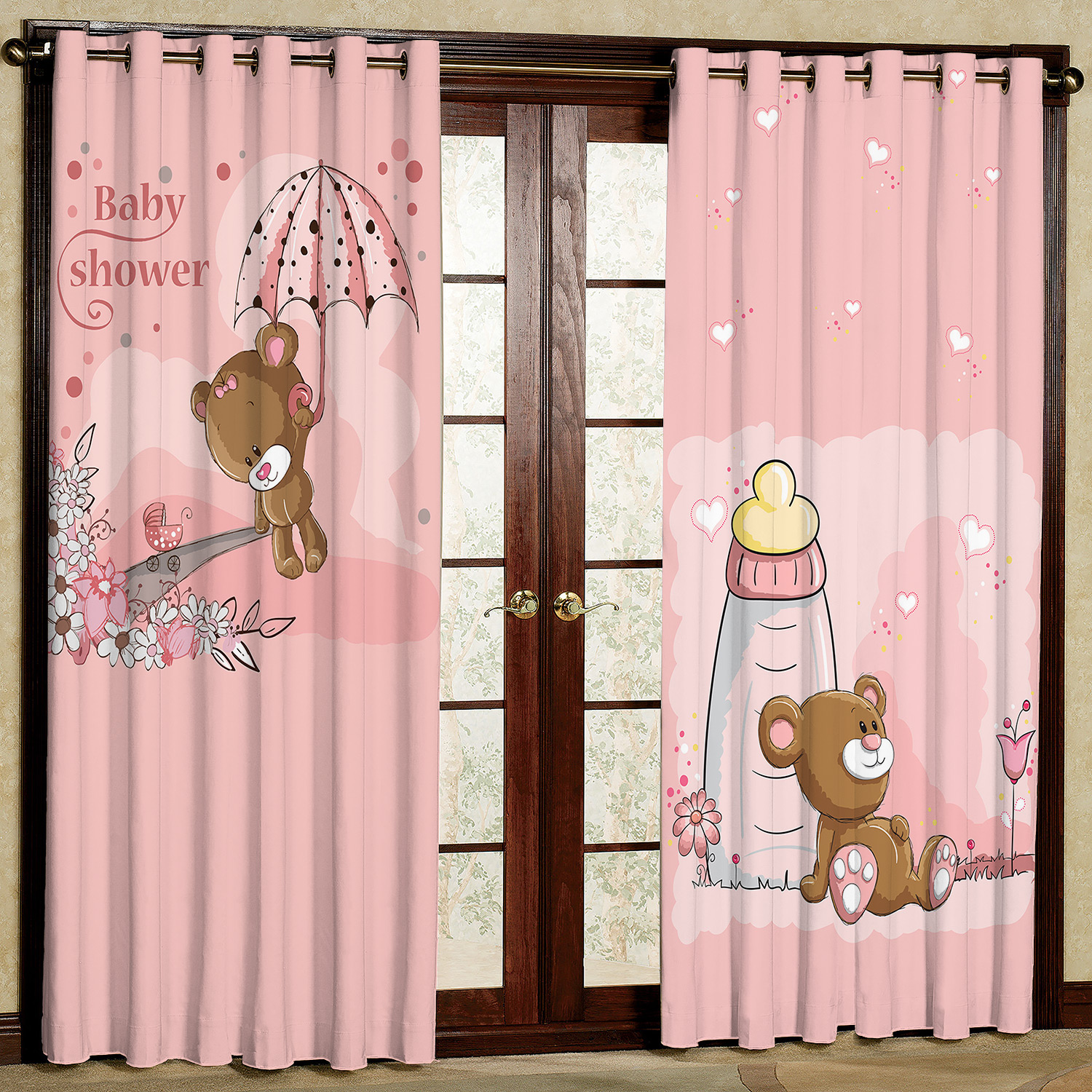 پرده مدل خرس مخمل پانچی کد 1184L سایز 140x280 سانتی متر