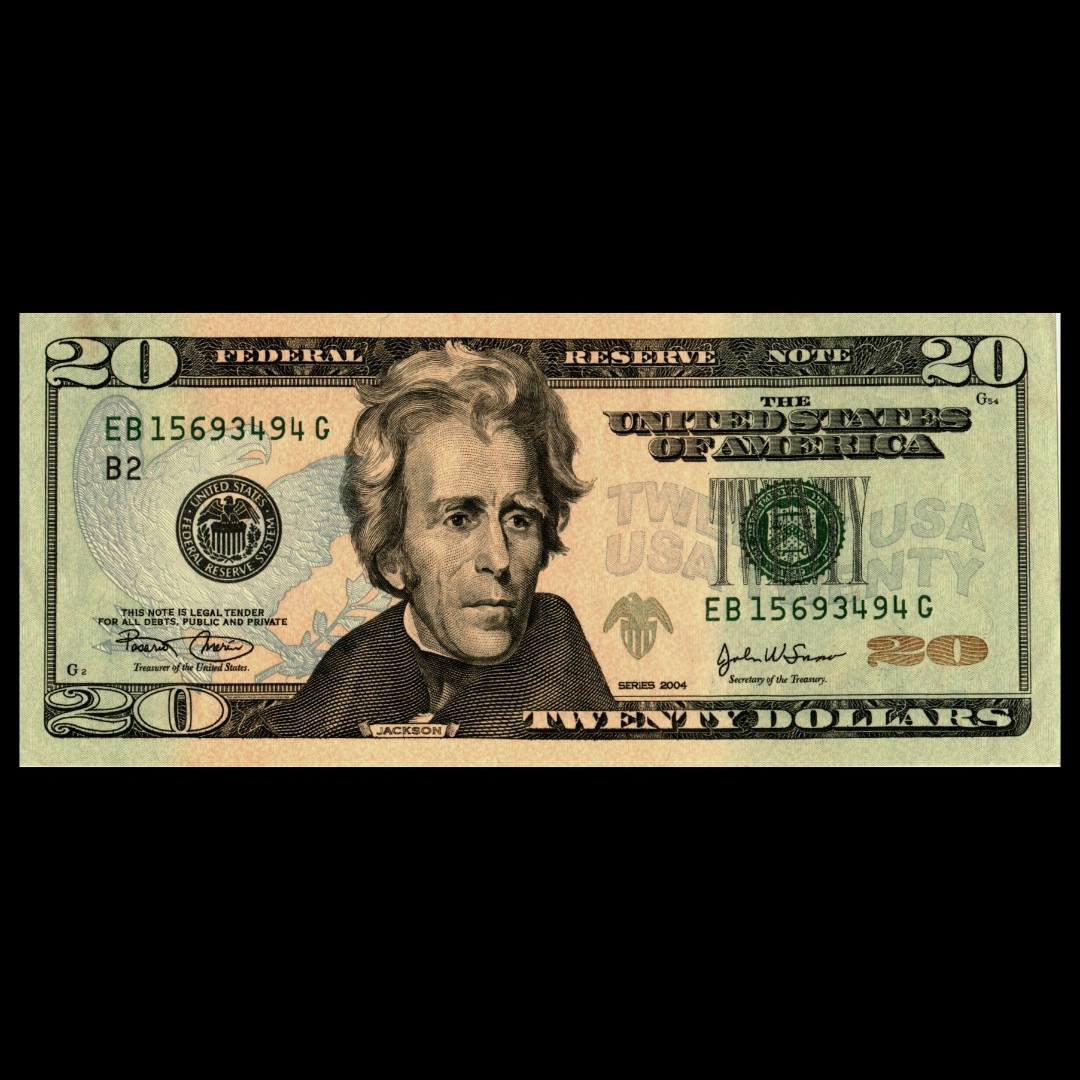 اسکناس تزئینی طرح کشور ایالات متحده مدل 20 دلار UNC
