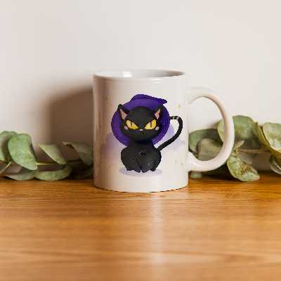 ماگ طرح گربه آبرنگی کد 14