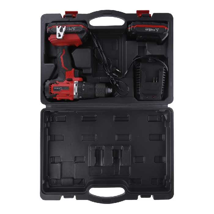 دریل پیچ گوشتی چکشی برند محک شارژی مدل  BCD-20 Li Kit به همراه باتری اضافه و کیف