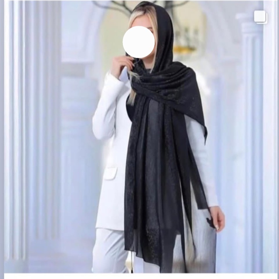 شال شاین دار مشکی و منگوله دار