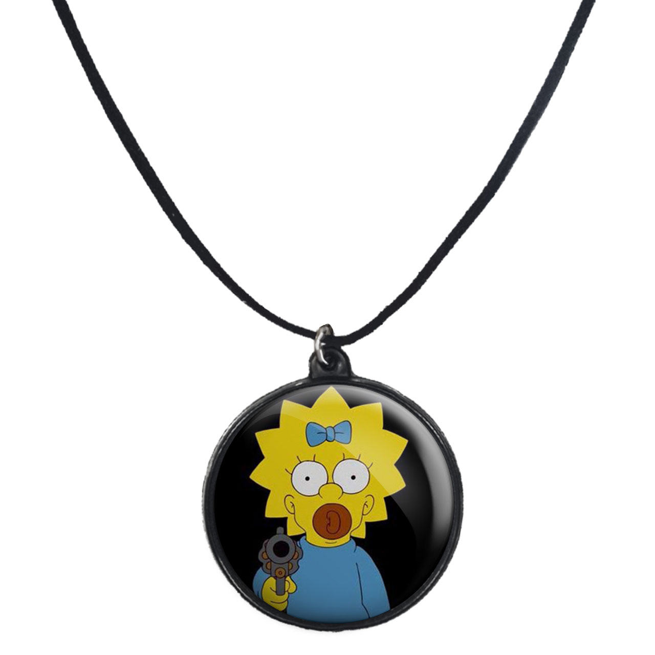 گردنبند پرمانه طرح سیمپسون ها کد pmb.21206 مدل دو طرفه