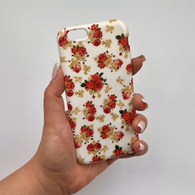 قاب گوشی iPhone 6 - 6s آیفون ژله ای طرح گل رز قرمز و زرد فانتزی خاص کد 49314