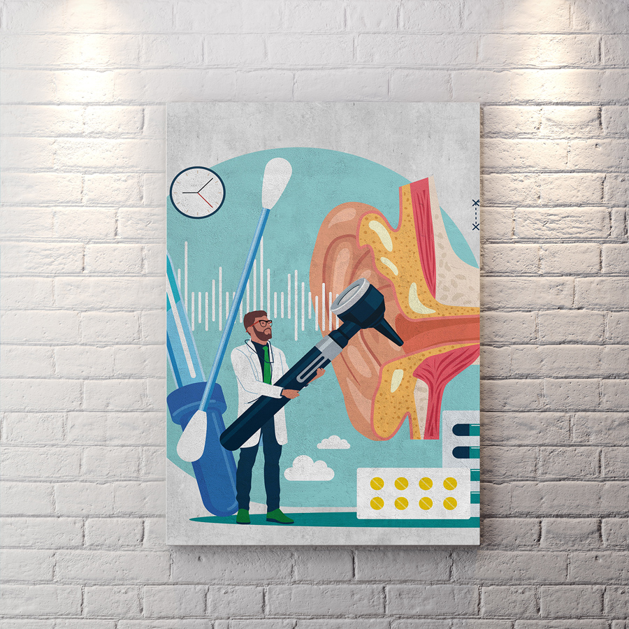 تابلو شاسی برای کلینیک شنوایی سنجی و گوش و حلق و بینی BAُs-8682