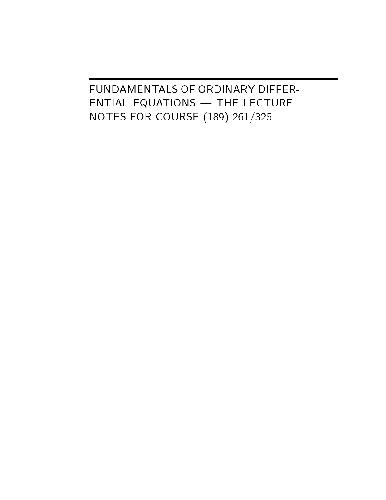 خرید و دانلود نسخه کامل کتاب Fundamentals of Ordinary Differential Equations