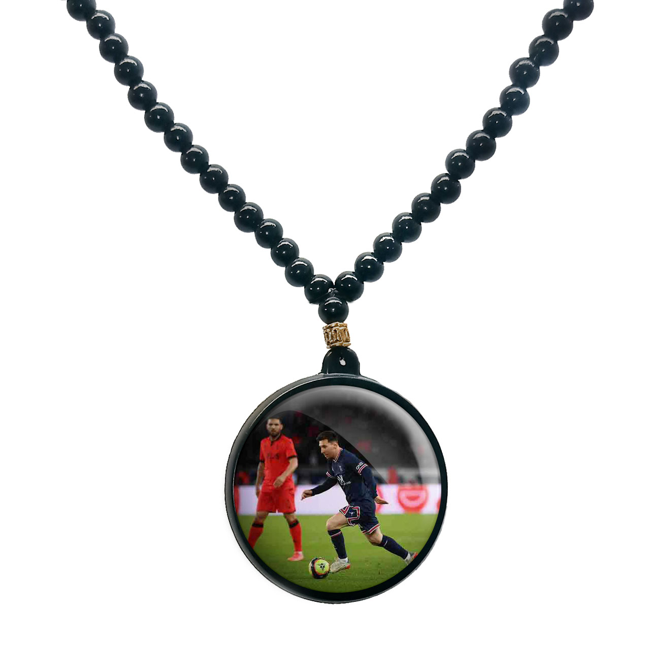 گردنبند پرمانه طرح مسی کد pmd.8844 مدل دو طرفه