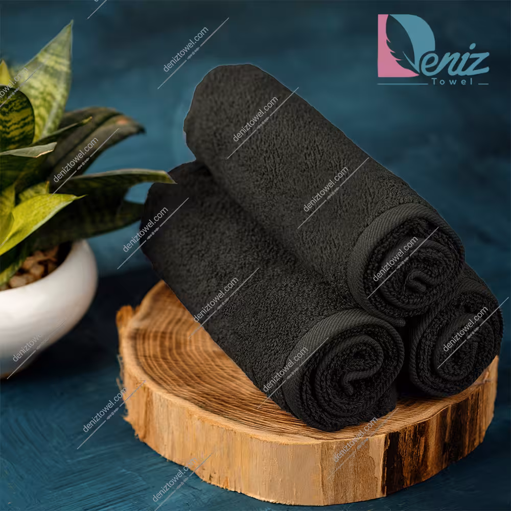 حوله دستی بسته سه عددی ساده رنگ یشمی تیره