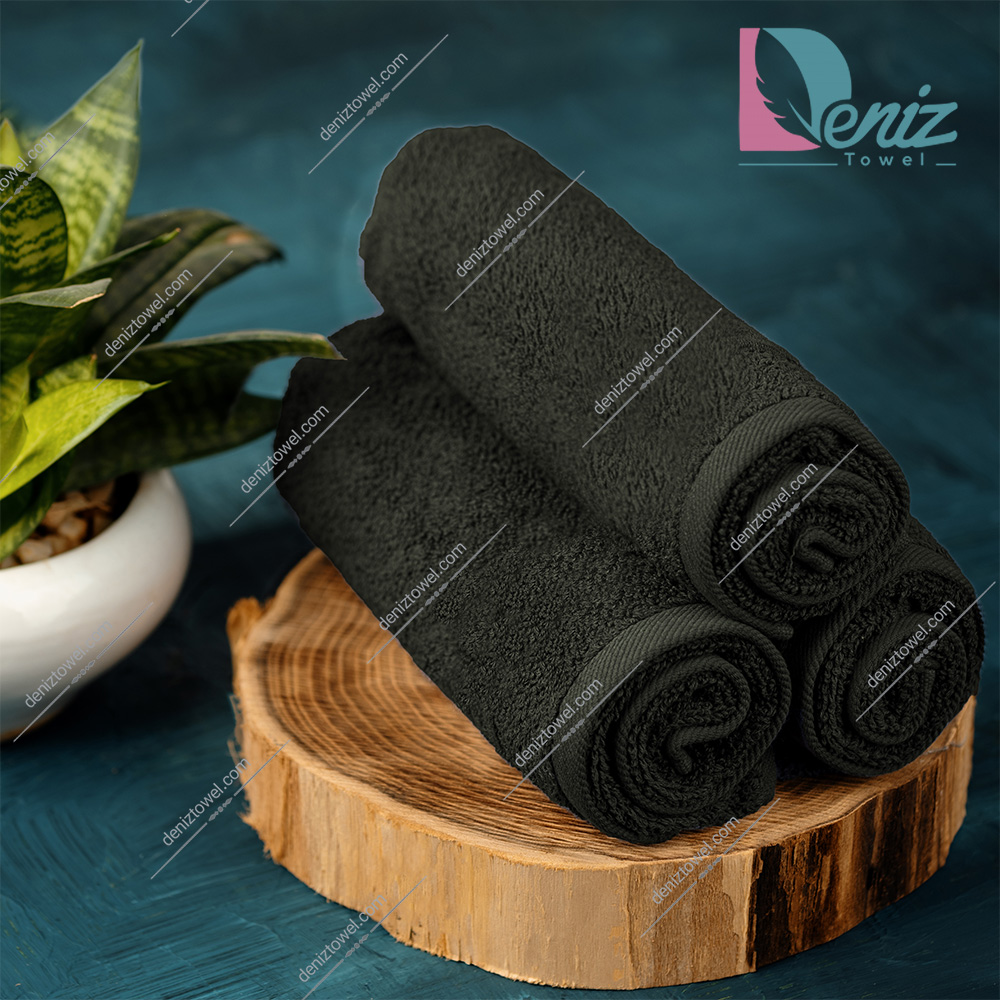 حوله دستی بسته سه عددی ساده رنگ یشمی تیره