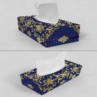 جعبه دستمال کاغذی لوکس آبی | گرافیک با طعم تربچه