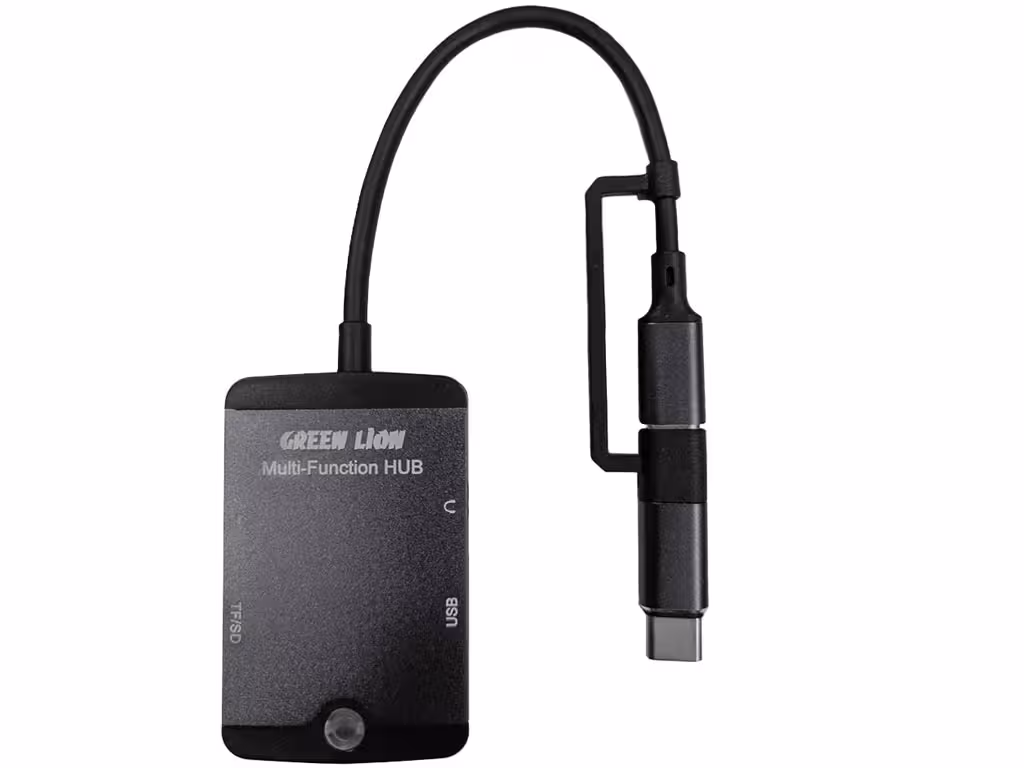 هاب تایپ سی و لایتنینگ مینی 5 درگاه گرین GN5IN1MINIHBBK