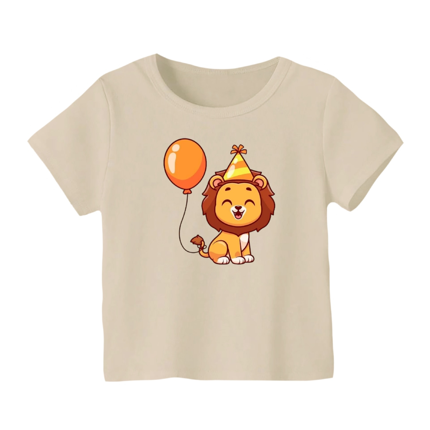 تی شرت آستین کوتاه بچگانه مدل شیر کد 9 رنگ کرم