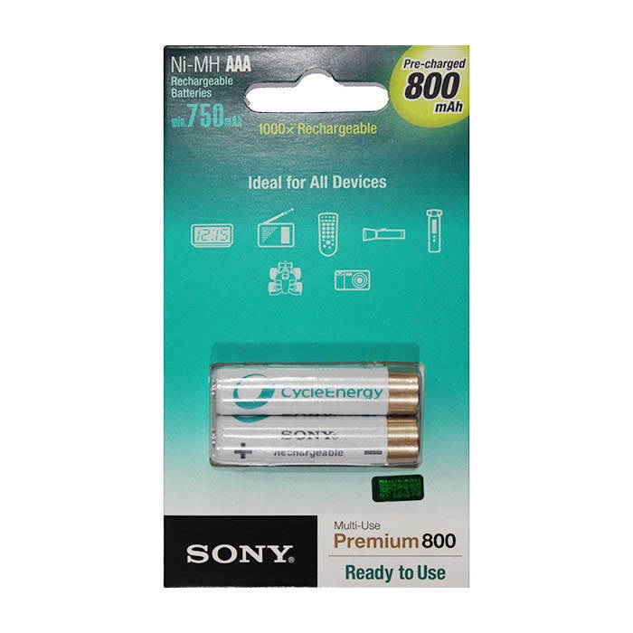 باتری شارژی سونی نیم قلم دوتایی Sony Ni-MH AAA 800mAh