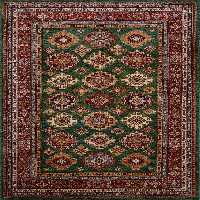 گلیم درجه1 ماندگار ابعاد متنوع زمینه گلیم سبز قرمز کد (b)1 - 1089  | گلیم کیفیت ضد حساسیت