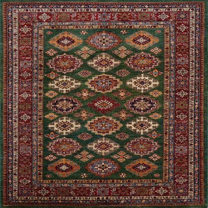 گلیم درجه1 ماندگار ابعاد متنوع زمینه گلیم سبز قرمز کد (b)1 - 1089  | گلیم کیفیت ضد حساسیت