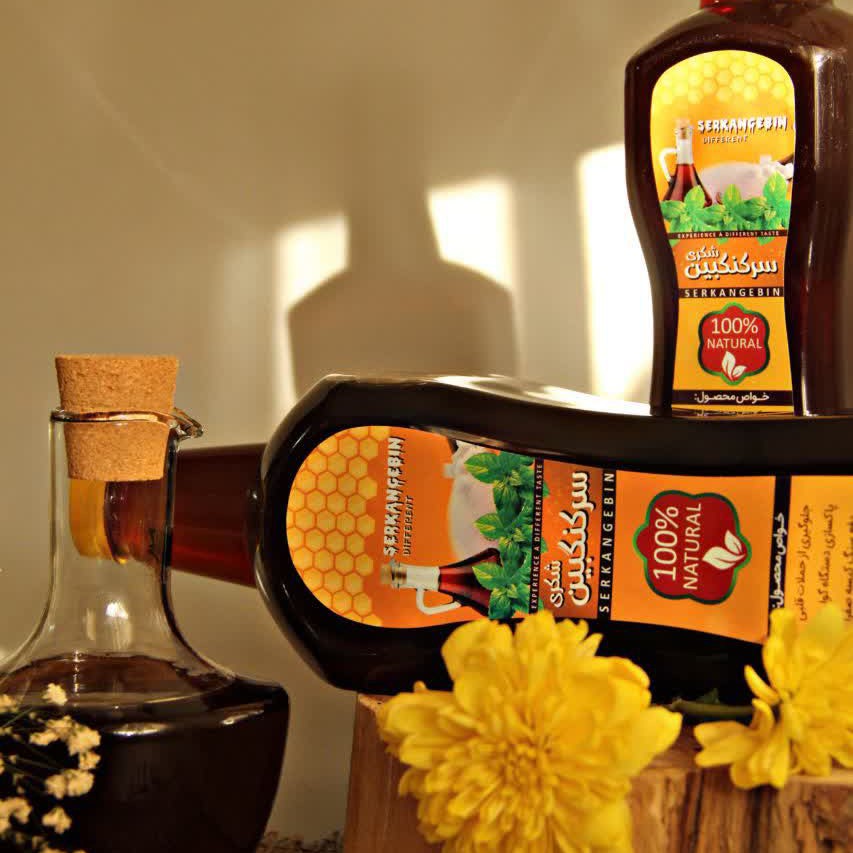 سرکنگبین  شکری (تهیه شده از شکر قهوه ای نیشکر و سرکه انگور طبیعی)